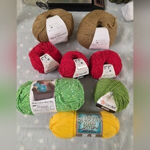 Colorful Yarn Collection LOT of 8 Skeins New.